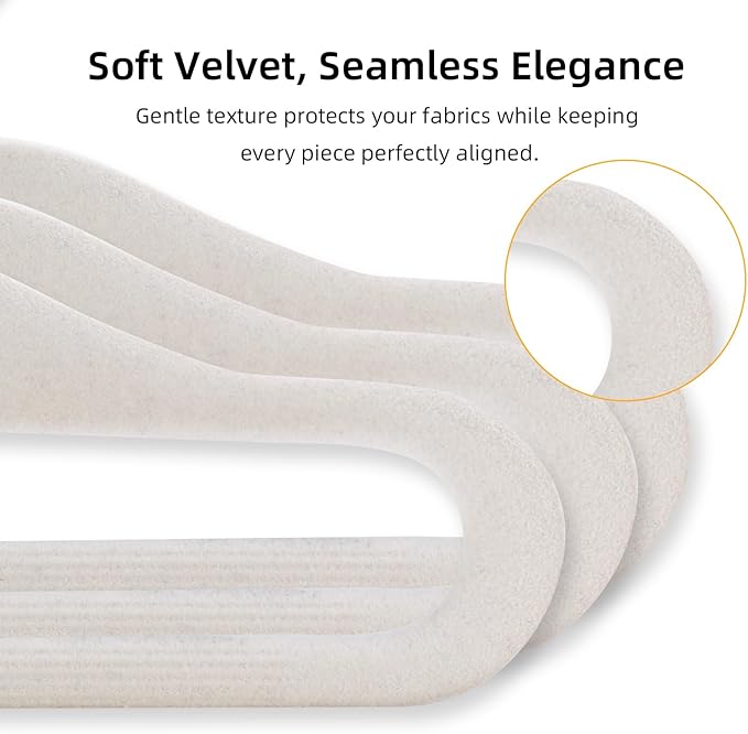 Velvet Pants Hangers, 20 Pack Non-Slip Open Ended Hangers with 360° Swivel Hook Slim Space Saving Jeans Hangers for Pants, Scarves, Ties, Towels, White