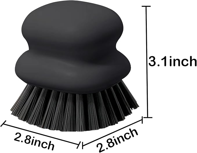 Dish Brush with Handle, Kitchen Scrub Brushes for Cleaning, Dish Scrubber with Nylon bristles for Sink, Pots, Pans(4Pack Black Nylon bristles)