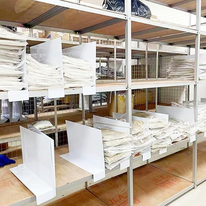 50 Pack PVC Shelf Dividers, 4040 Closet Dividers Shelf Organizers, , Ideal for Product Display and Organization on Wire Shelves, Retail Shelving by Clip Strip Marker label，Separators for Clothes