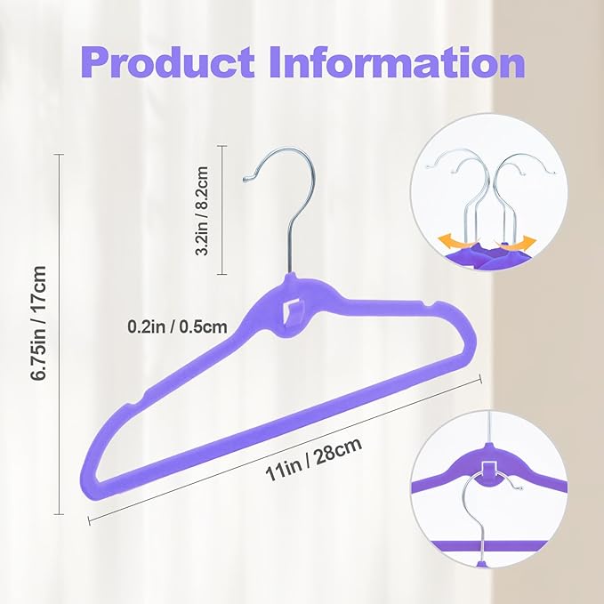 Pack of 30 Kids Velvet Hangers, Non-Slip Space-Saving with Cascading Mini Hooks, Multi-Color (Pink, Lavender, White) Baby and Toddler Clothes Organization