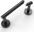 Ruacq Toilet Paper Holder Matte Black Double Post Pivoting Round Tissue Holders Roll Holder Hangers Toilet Paper Holders SUS 304 Stainless Steel Modern Wall Mounted