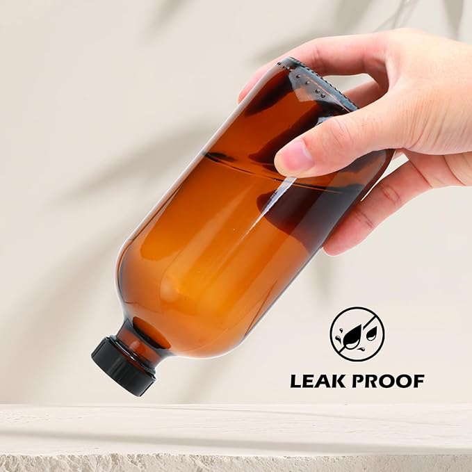16oz Amber Glass Spray Bottles,Glass Spray Bottles for Cleaning,spray Bottle for Hair,Amber glass Spray Bottle for Window cleaner, plants, aromatherapy, facial hydration, hair care, flowers 12pcs