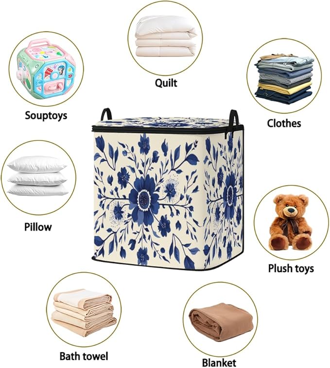 2pcs closet organizers and storage under bed,clothing blanket sweater sheet bedding comforter duvet quilt pillow toy storage bags with lids,dorm room essentials for containers 95L