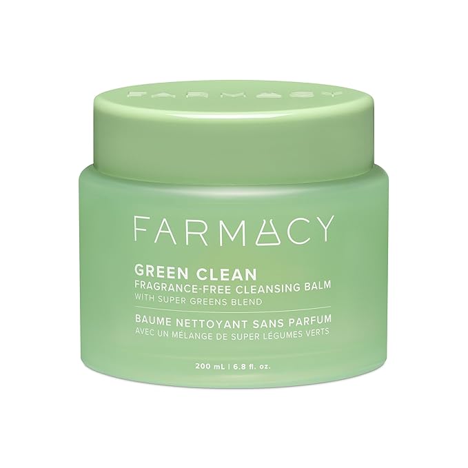 Farmacy Sensitive Skin Makeup Remover Cleansing Balm - Green Clean Waterproof Makeup Remover Balm + Oil Cleanser for Face - Melts Make Up + SPF - Hydrates + Softens Skin - Fragrance Free (200ml)
