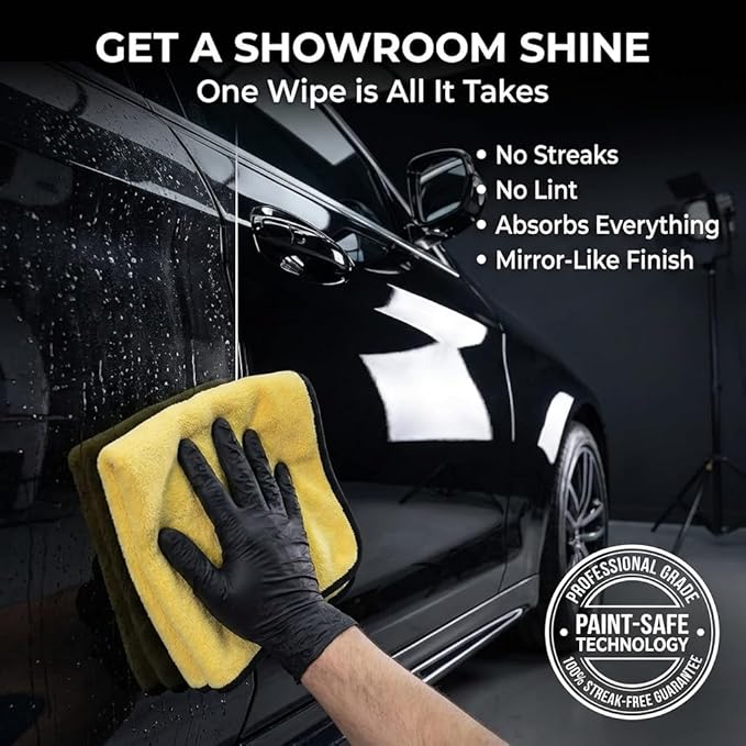 Microfiber Towels for Cars - 15.7" x 15.7" inches, Highly Absorbent Professional Grade Drying Towel Set for Superior Cleaning and Drying Performance - Car Drying & Kitchen Towel - Pack of 3