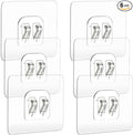 6PCS Shower Caddy Adhesive Replacement, Strong Transparent Adhesive Hooks, No Drilling Shower Shelf, Waterproof Showers Adhesives Strip, Ad-Hesive Hook for Showers