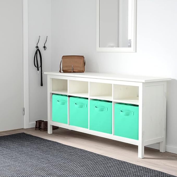 ShellKingdom Storage Bins, Foldable Fabric Storage Cubes and Cloth Storage Organizer Drawer for Closet and Toys Storage, 2 Pack (Mint Green)