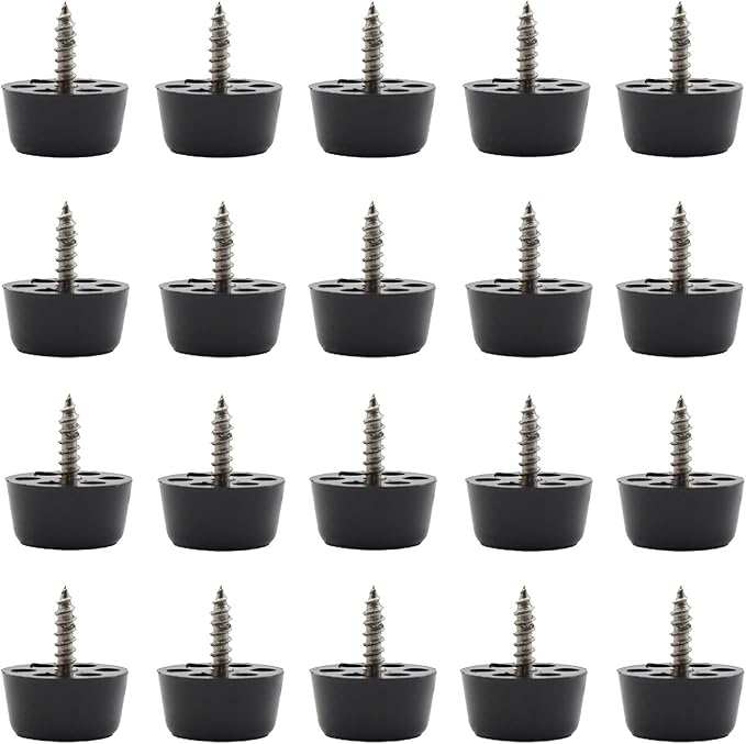20PCS Round Furniture Pads,TTZEZE Heavy Duty Nail-on ABS Plastic Pad for Wood Furniture and Hard Floor Surfaces Chair Cabinet Table Sofa Couch Stool Leg Feet Floor Protectors Slide Smoothly (Black)