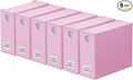 SpaceAid 6 Pack Bed Sheet Organizers and Storage, Foldable Sheet Organizer with Window for Linen Closet, Set Folder Keeper for Queen & King Size Bedding Storage (Pink)