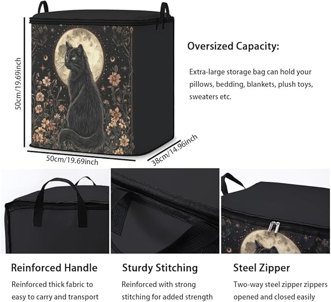 2pcs closet organizers and storage under bed,clothing blanket sweater sheet bedding comforter duvet quilt pillow toy storage bags with lids,dorm room essentials for containers 95L