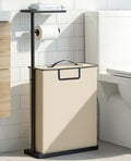 SOLEDI Freestanding Toilet Paper Holder Stand,Bathroom Toilet Paper Storage Organizer with Lid for up to 12 Rolls,Featuring Shelf and Sturdy Metal Base,Beige