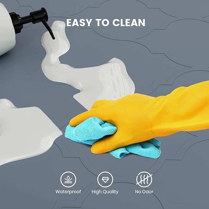 Under Sink Mat, 28" x 19" Silicone Kitchen Cabinet Tray, Waterproof & Flexible Under Sink Liner for Kitchen Bathroom and Laundry Room
