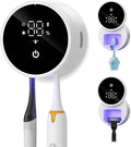 Upgraded UV Toothbrush Cleaner Holder Wall Mounted, Temracha Razor Electric Toothbrush Holder for Bathroom, LED Smart Screen, with Auto-Inductive Cover, Cleaning and 60-Degree Drying, for Home, Travel