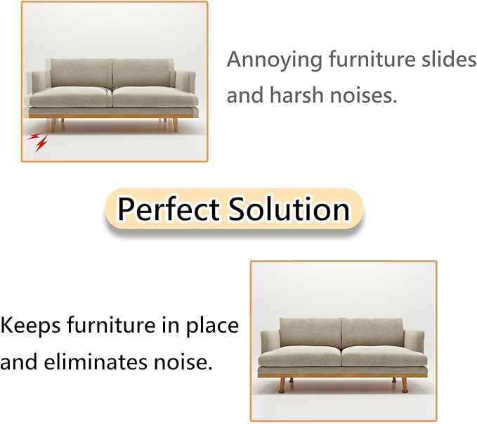 2.5x2.5 Round Rubber Furniture Caster Cups, Anti-Sliding Furniture Pads Bed Stopper Floor Protectors with Grip - Protect Any Flooring