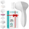 COSLUS Facial Cleansing Brush Silicone Face Scrubber: 7 in 1 FBS-D Electric Exfoliating Rotating Massage Device Waterproof Deep Cleaning Exfoliation Spa Machine - Electronic Skin Care Wash System