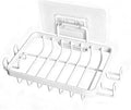White Soap Holder,201 Stainless Steel Soap Dish for Shower - Soap Racks - Comfortable Wash Shower Shelf - Anticorrosive,Rust-Proof and Waterproof Square Bar Soap Holder