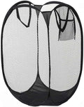 Mesh Laundry Hamper, Foldable Pop-Up Design, Black (black, Large)