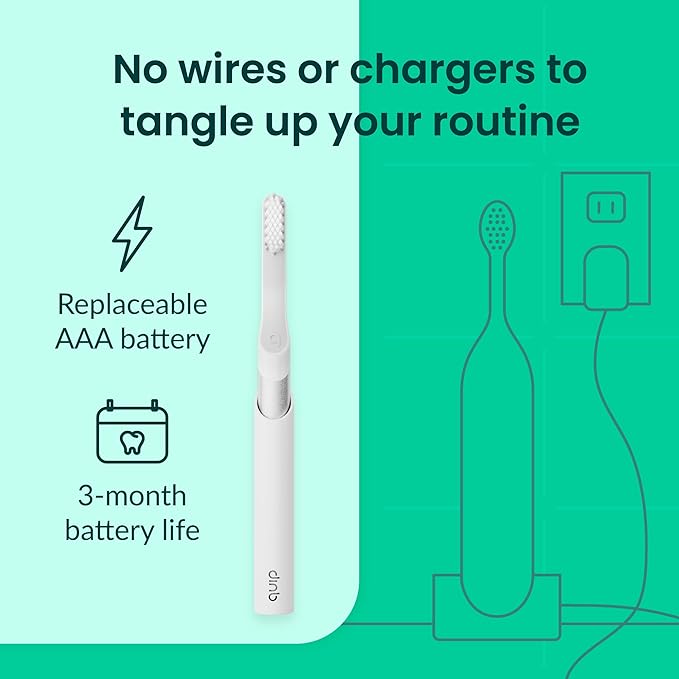 Quip Metal Sonic Electric Toothbrush for Adults - Time Travel & Soft Bristles with Travel Case & Replacement Brush Head - 3 Month Battery Life - Silver
