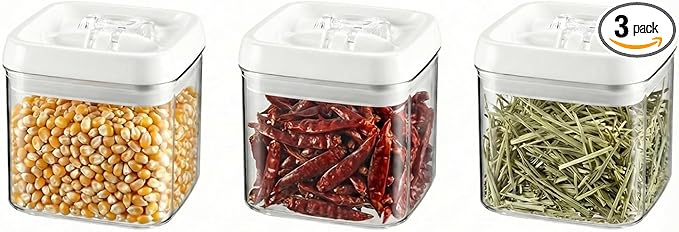 Felli Flip Tite Airtight Storange Container for Pantry Kitchen (4" Regular 0.5QT 3pk)