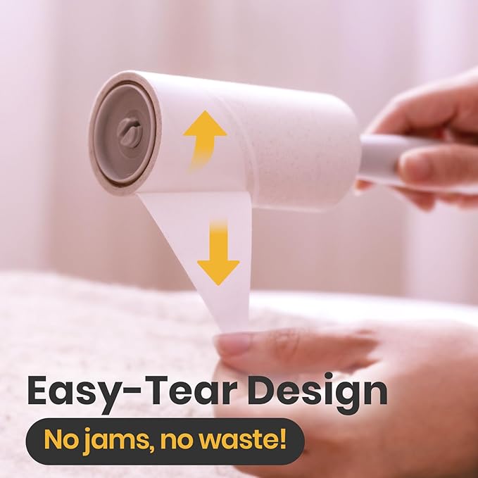 DELOMO Lint Roller 600 Sheets (2 Rollers + 4 Refills) - Lint Rollers for Pet Hair Extra Sticky, Mega Value Pet Hair Removal Tool for Clothes/Couch/Furniture/Car - Ideal Home Gift for Pet Owners