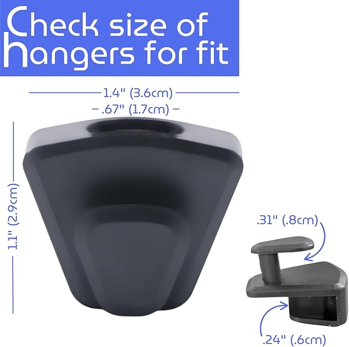 Hanger Hooks - Space-Saving Closet Organizers - Connector Hooks for Clothes, Accessories & Bags - 20 Pack of Black