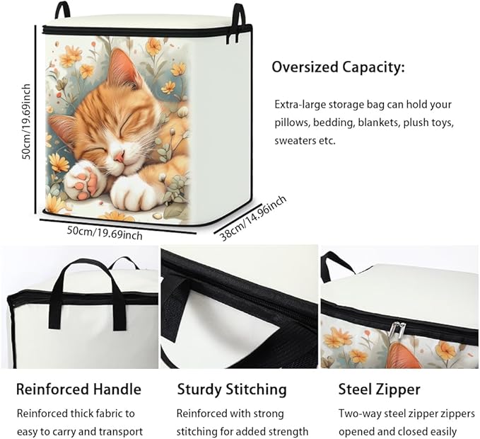 2pcs closet organizers and storage under bed,clothing blanket sweater sheet bedding comforter duvet quilt pillow toy storage bags with lids,dorm room essentials for containers 95L