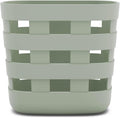 Lalo Bath Time Storage Bin - Keep Items Organized & Dry with Non-Toxic Plastic, Easy Cleanup, Removable Drying Bin, Woven Baby Organizer, Secure Wall Attachment, 9 x 5.5 x 8.5 in - Sage