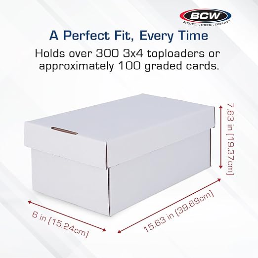 BCW 1ct Graded Shoe Box - Card Storage Holds 300 Toploaders & 100 Graded Cards