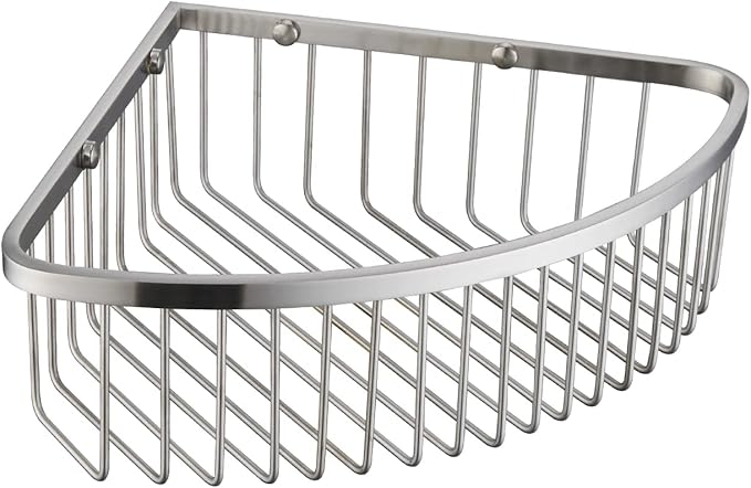 GORDEE Bathroom Shower Caddy Corner Shelf Basket, Ultra Sturdy Rust-Proof Stainless Steel Shelf Organizer Shampoo Holder, Wall Mounted Storage Rack for Bathroom Kitchen, Brushed Nickel