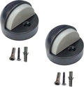 QCAA High Dome Floor Door Stop, 1-11/16" x 1-3/16", Zinc Die Cast, Matte Black, 2 Pack, Made in Taiwan