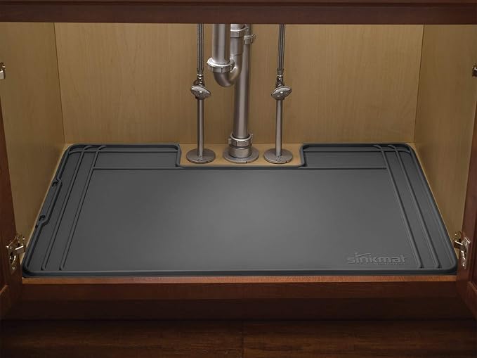 WeatherTech SinkMat – Waterproof Under Sink Liner Mat for Kitchen Bathroom – 34” x 22” Inches - Durable, Flexible Tray – Home undersink Organizer Must Haves, Black