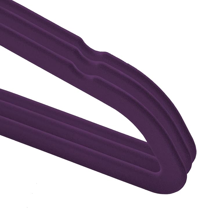 Casafield 50 Velvet Kid's Hangers - 14" Size for Children's Clothes - Purple