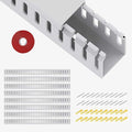Open Slot Wiring Raceway Cable Duct, 123in Cable Management Channel Cord Track,Desk Wire Channel, Under Desk Cable Management to Hide Cables, Wires for Computers (White, 1.18" Hx1.57"W, 15.4''L(8 Pc))