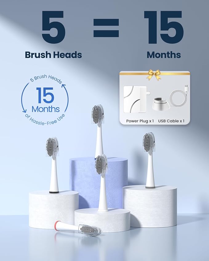 Electric Toothbrush with Water Flosser Combo in One - Sonic Flossing Toothbrushes for Teeth Cleaning, Rechargeable,Portable Cordless Water Flosser for Adults, 17oz Large Tank, 3 Modes & 5 Brush Heads