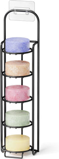 SpaceAid 5 Tier Shampoo Bar Holder for Shower, Self Draining Soap Bar Holders Caddy for Bathroom Wall and Kitchen Sink, Shampoo Bar Dish Rack, Stainless Steel Bar Soap Holder (Black)