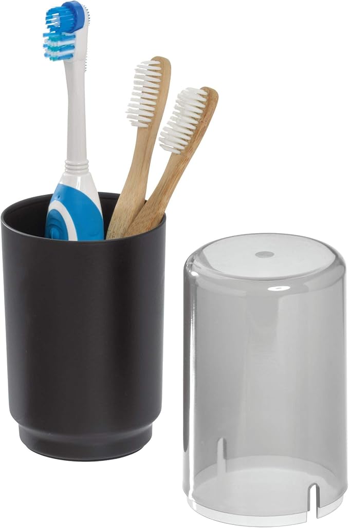iDesign Austin Covered Holder, Holds Regular and Electric Toothbrushes