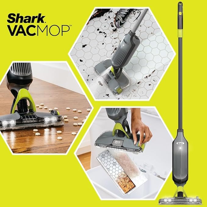 Shark VACMOP Disposable Hard Floor Pad Refills, Compatible with VM252 & VM180, No-Touch Disposal, for use on All Sealed Floors - Stone, Hardwood, Laminate & Tile, (46 Count Total), VMP46