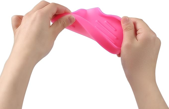 MicoYang Silicone Bathroom Soap Dishes with Drain Spout-Bathroom and Kitchen Sink Organizer,Sponge Holder,Dish Soap Tray,Perfect for Dispenser,Scrubber,Bottle,Cup on Sink or Counter-Rose 4.9"×3.2"