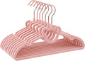 60 Pack Pink Velvet Baby and Kids Clothes Hangers - 12.6in for Ages 4-10, with Cute Bear, Rotating Rose Gold Hook, Non-Slip, Space-Saving Slim Felt Hangers for Toddler Coats, Jackets, Dresses