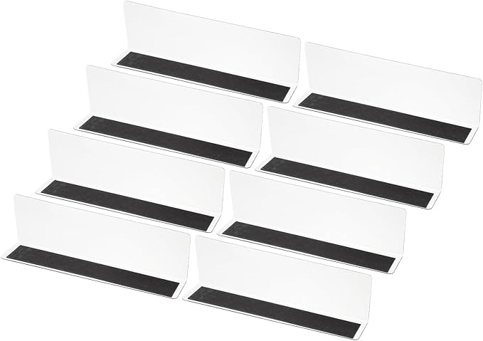 PATIKIL 8 Pack Shelf Dividers for Closet Organization, 7.9x1.2x2.4 Acrylic Magnetic Closets Separator Kitchen Cabinet Shelves Under Bed Blocker for Bedroom Kitchen Office, Clear