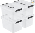 Haodehen 18 Quart Plastic Storage Bins with Lid, 4 Packs Clear Latching Storage Box