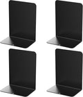 Book Ends, 4 Pieces Metal Bookend for Shelves, Bookends for Heavy Books, Book Holders for Shelves, Desk Organizers, Book Dividers for Office, School, Bookstore, Home
