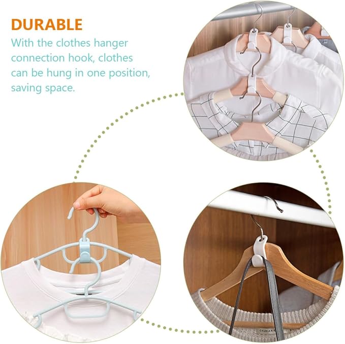 120pcs Clothes Hanger Connector Hooks Set Plastic Multi-Color Clothes Hooks for Closet Organization Wardrobe Linkage Space-Saving Hanger Connectors for Home Use