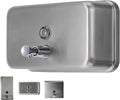 Commercial Soap Dispenser Wall Mount – Horizontal Stainless Steel Wall Mounted Soap Dispenser for Bathroom - New Superior Design with Anti-Leak Pump and Corrosion-Proof Lining- 37oz (1100ml) by EnBath
