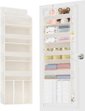 5-Tier Over The Door Organizer with 10 Mesh Pockets | Large Capacity Hanging Closet Storage for Baby Diapers, Toys, Nursery& Newborn Essentials (Beige)