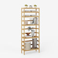 Bamboo Rack, Adjustable Bamboo Shelf, Stand Utility Storage Shelf Multifunctional Bathroom Kitchen Living Room Holder Plant Flower Stand (6-Tier)