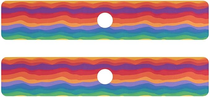 Wavy Rainbow Color Stripes Kitchen Sink Splash Guard Sink Faucet Mat Faucet Handle Drip Catcher Drain Mats for Kitchen Bathroom Countertop Absorbent Dish Drying Pad 2Pack 30x5.4IN