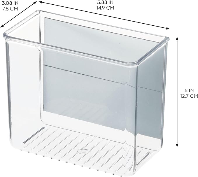 iDesign Magnetic Small Clear Plastic Organizer Bins for Laundry Room Storage - 4-Pack