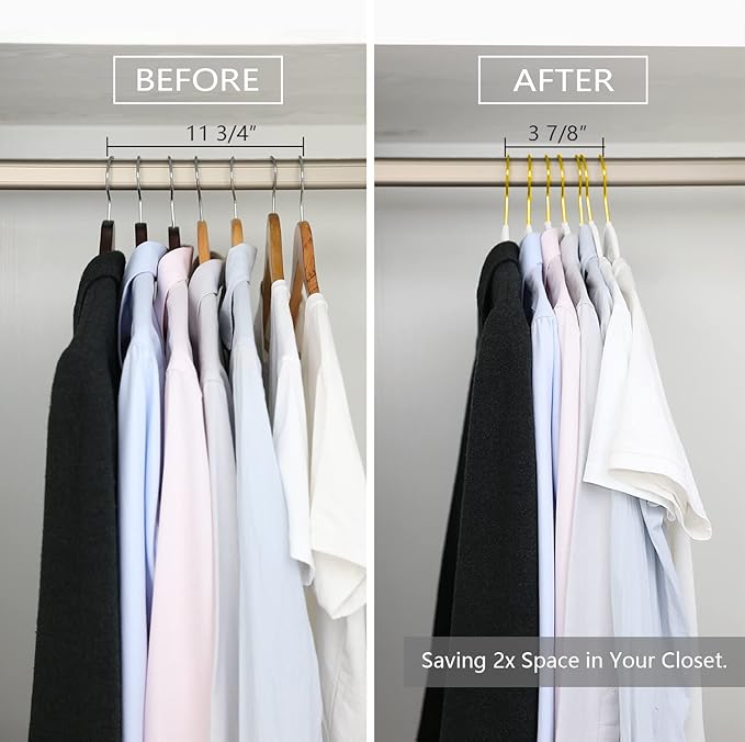 MIZGI Premium Velvet Hangers Pack 30 Pcs Heavyduty - Non Slip Slimline - Velvet Suit Hangers White - Gold Hooks,Space Saving Clothes Hangers
