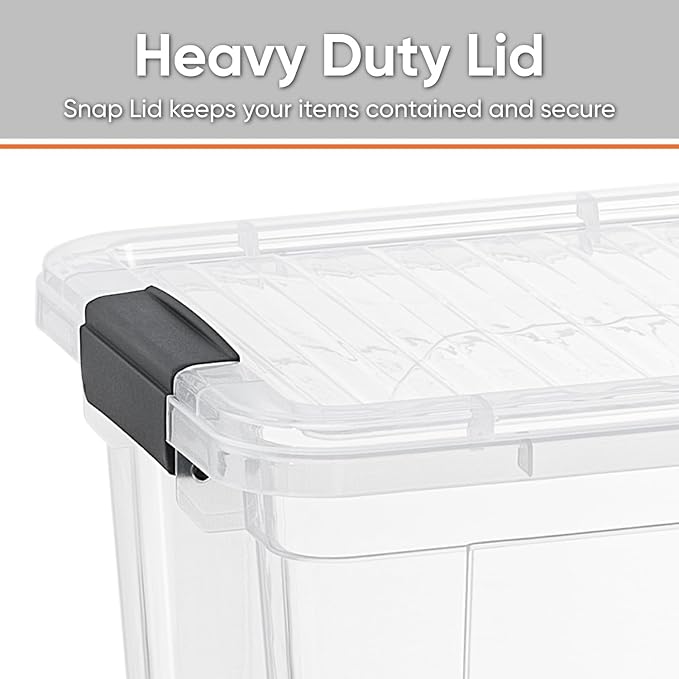 Superio Small Clear Storage Boxes with Lids, 4.75 Quart Plastic Container Bins for Organizing, Stackable Crates, BPA Free, Non Toxic, Odor Free, Organizers for Home, Office and Dorm, 5 Pack